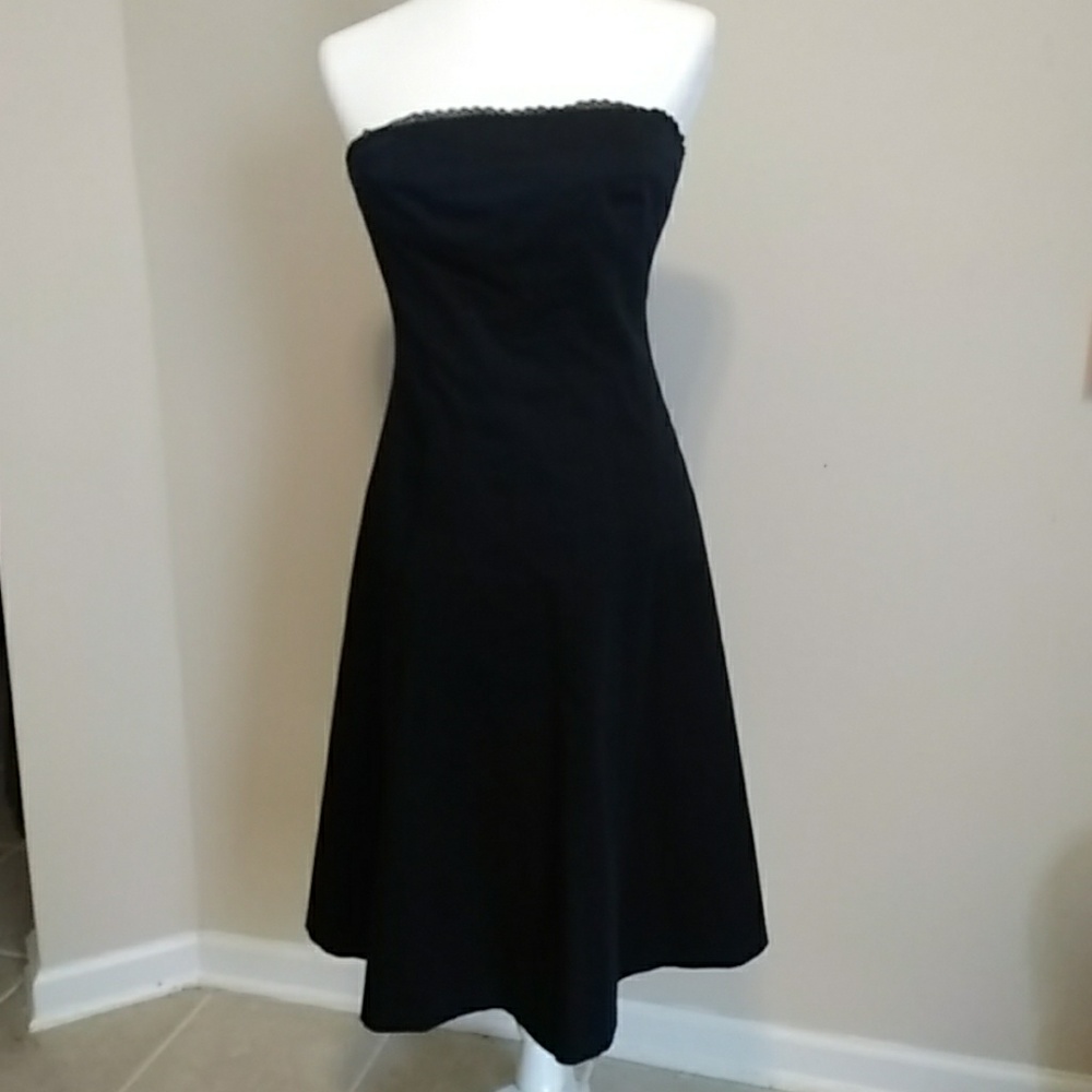 WHBM dark blue strapless dress